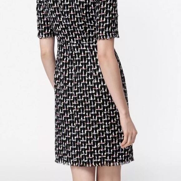 Linton for L.K. Bennett DR Vetti Black Multi Color Tweed V-neck Sheath Dress - Picture 2 of 13